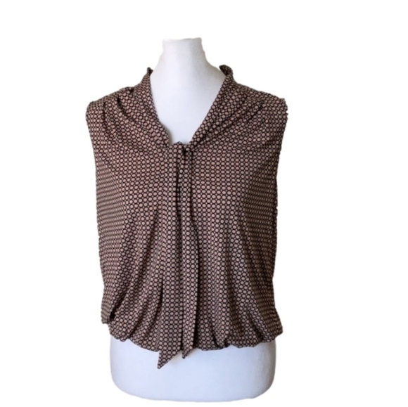 Max Studio Tie Neck Sleeveless Blouse - Picture 1 of 11